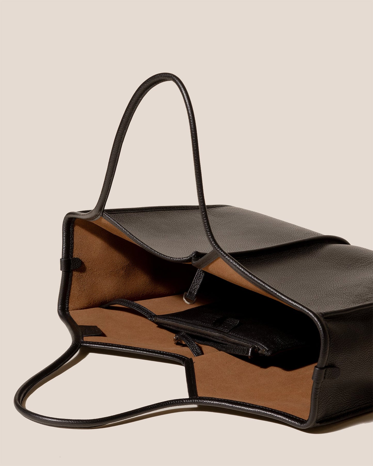 CALELLA SQUARED MEDIUM GRAINY - Leather-trimmed Tote Bag - Hereu Women|Men