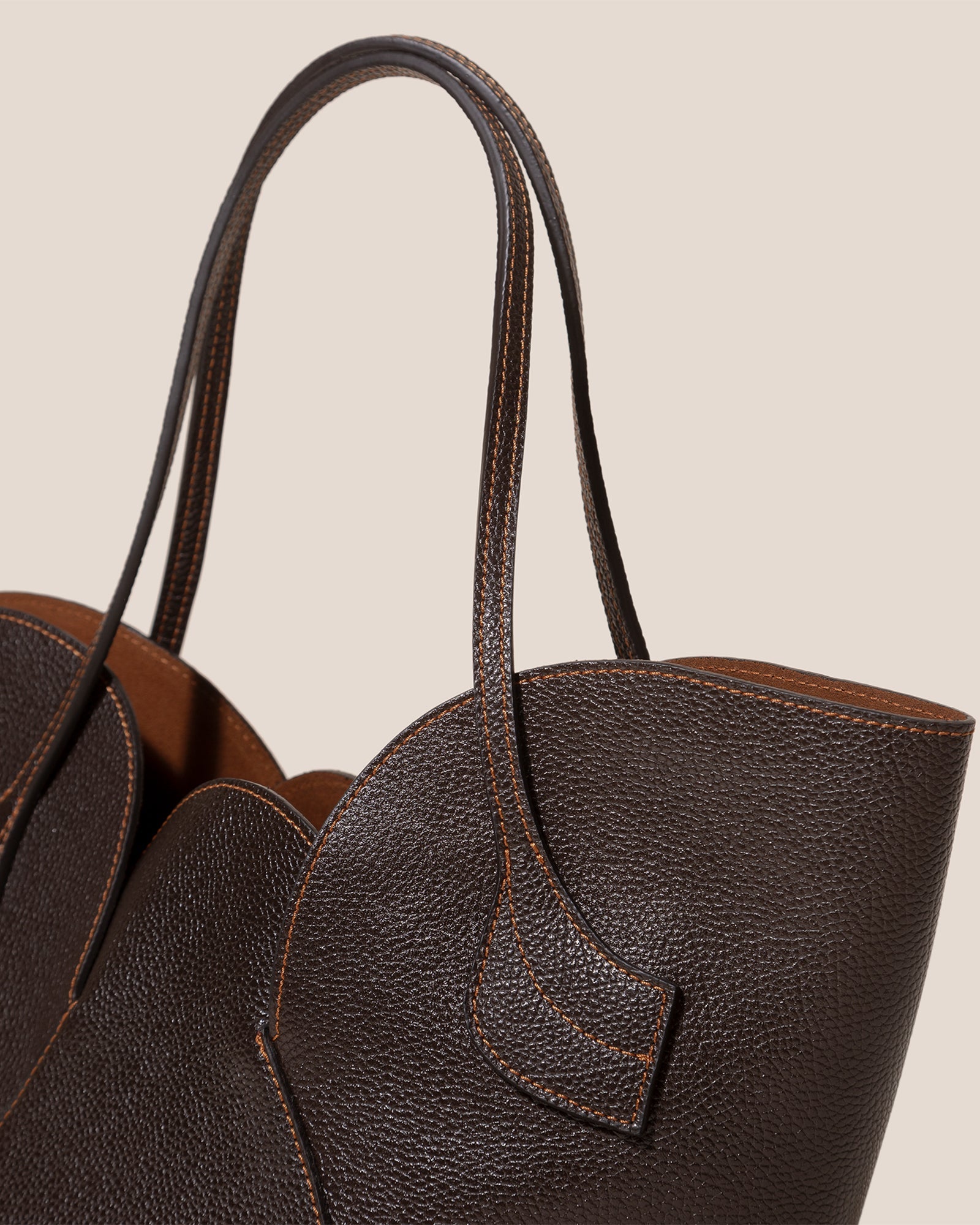 SEPAL S GRAINY - Tulip Shape Zipped Tote Bag - Hereu Women