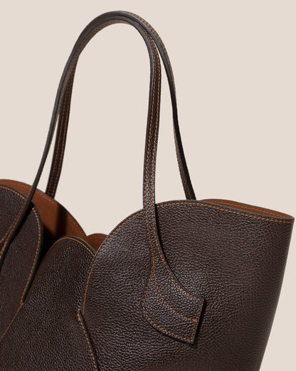 SEPAL S GRAINY - Tulip Shape Zipped Tote Bag - Hereu Women