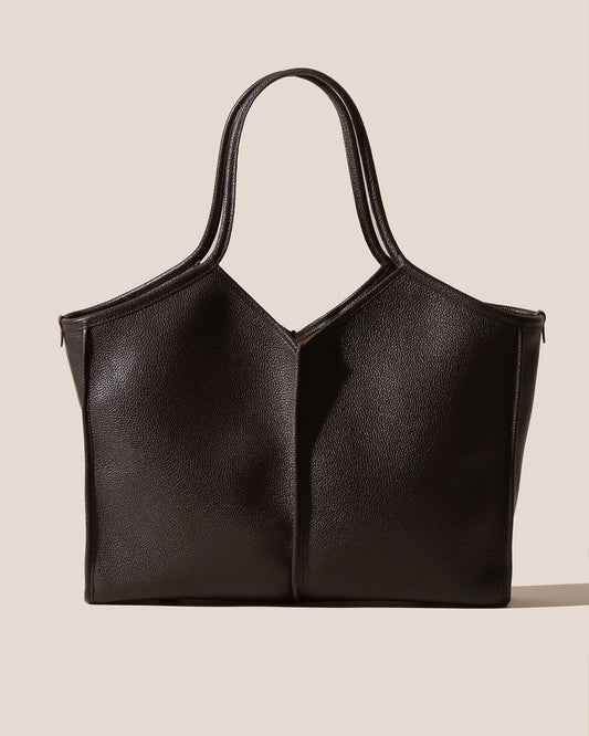 CALELLA SQUARED MEDIUM GRAINY - Leather-trimmed Tote Bag - Hereu Women|Men