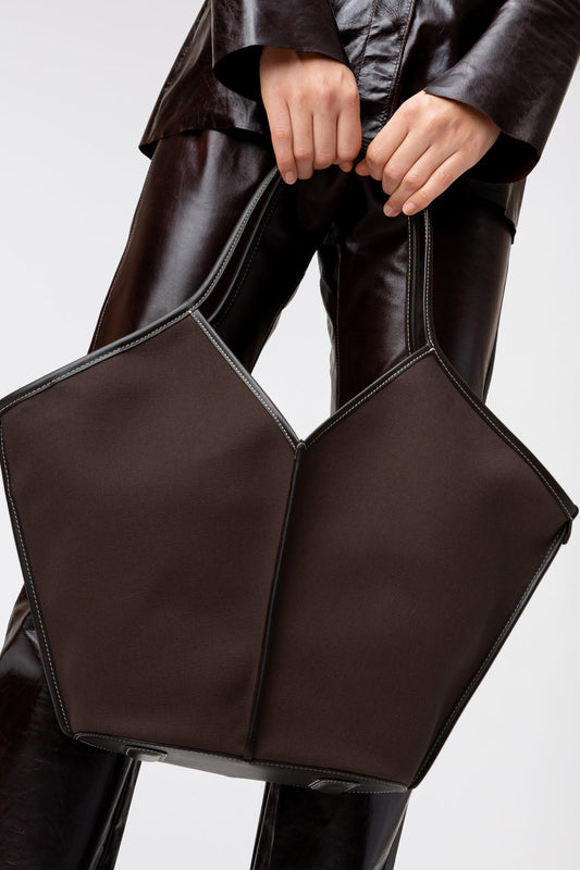 CALELLA - Leather-trimmed Organic Cotton Tote Bag - Hereu Women|Men