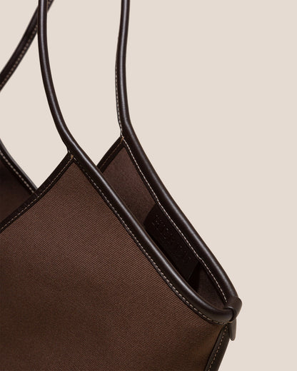 CALELLA - Leather-trimmed Organic Cotton Tote Bag - Hereu Women|Men
