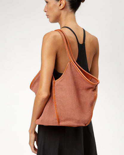 CALELLA SOFT LINEN - Leather-trimmed Tote Bag - Hereu Women|Men