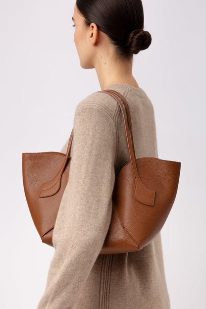 SEPAL S GRAINY - Tulip Shape Zipped Tote Bag - Hereu Women