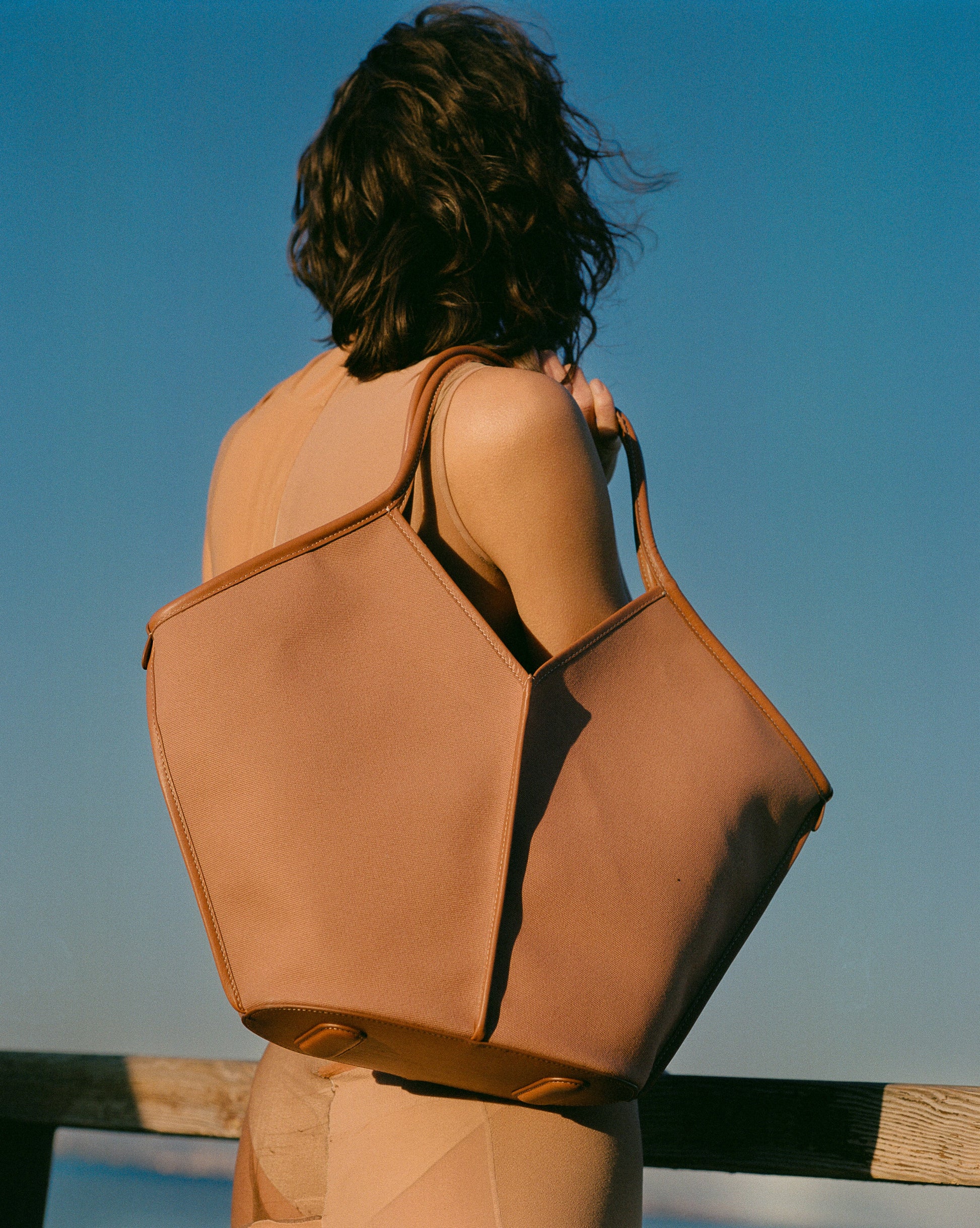 CALELLA - Leather-trimmed Organic Cotton Tote Bag - Hereu Women|Men