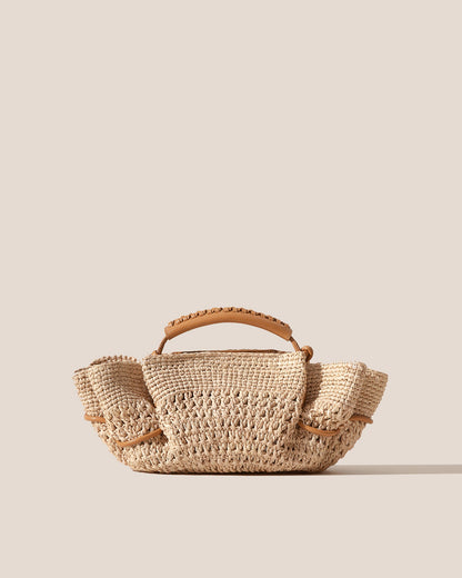 ARTA MINI CROCHET RAFFIA - Pleated Crossbody Bag - Hereu Women