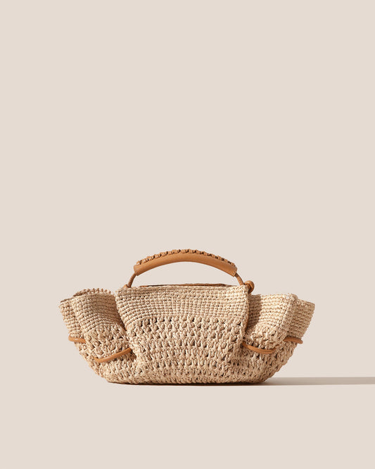 ARTA MINI CROCHET RAFFIA - Pleated Crossbody Bag - Hereu Women