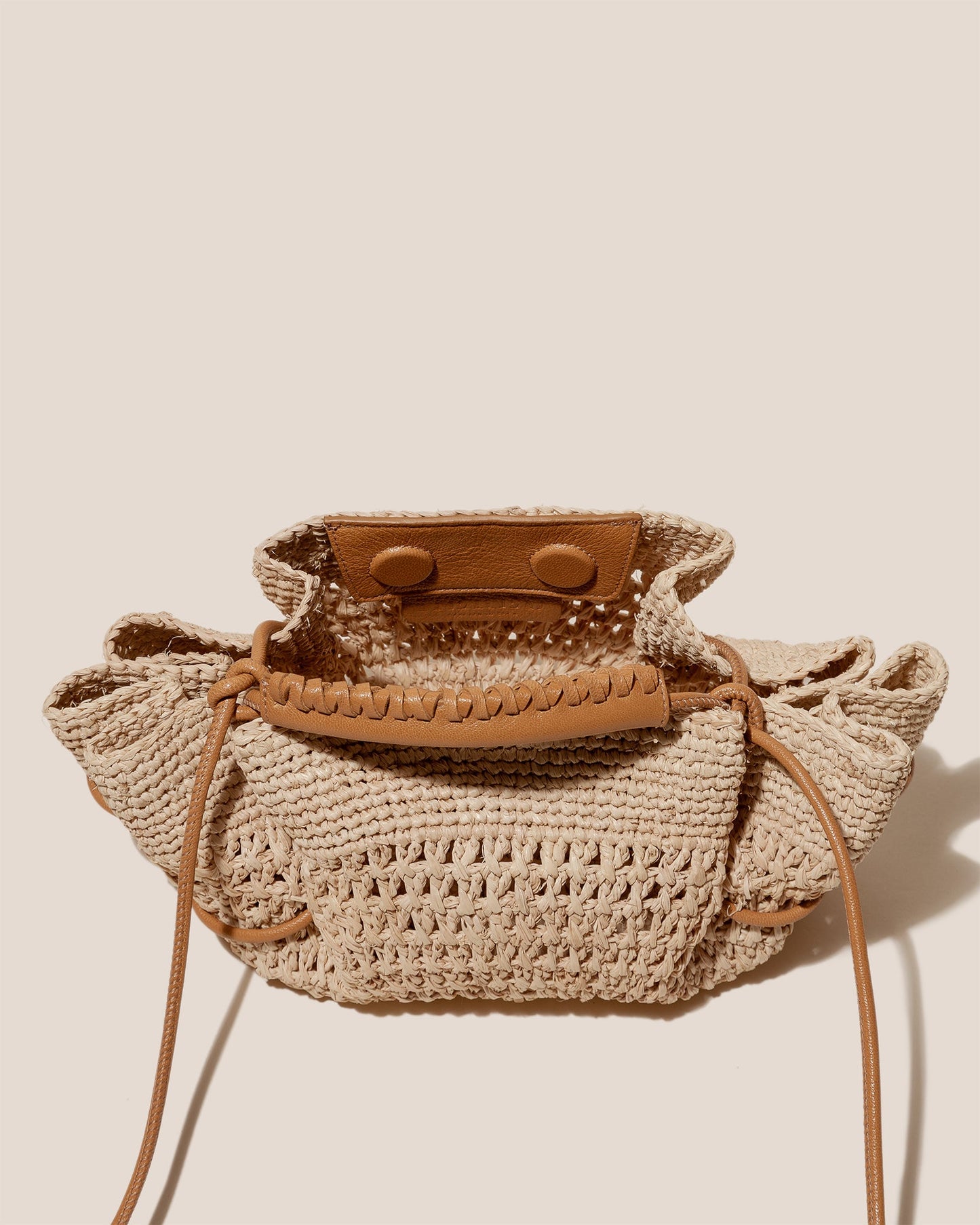 ARTA MINI CROCHET RAFFIA - Pleated Crossbody Bag - Hereu Women