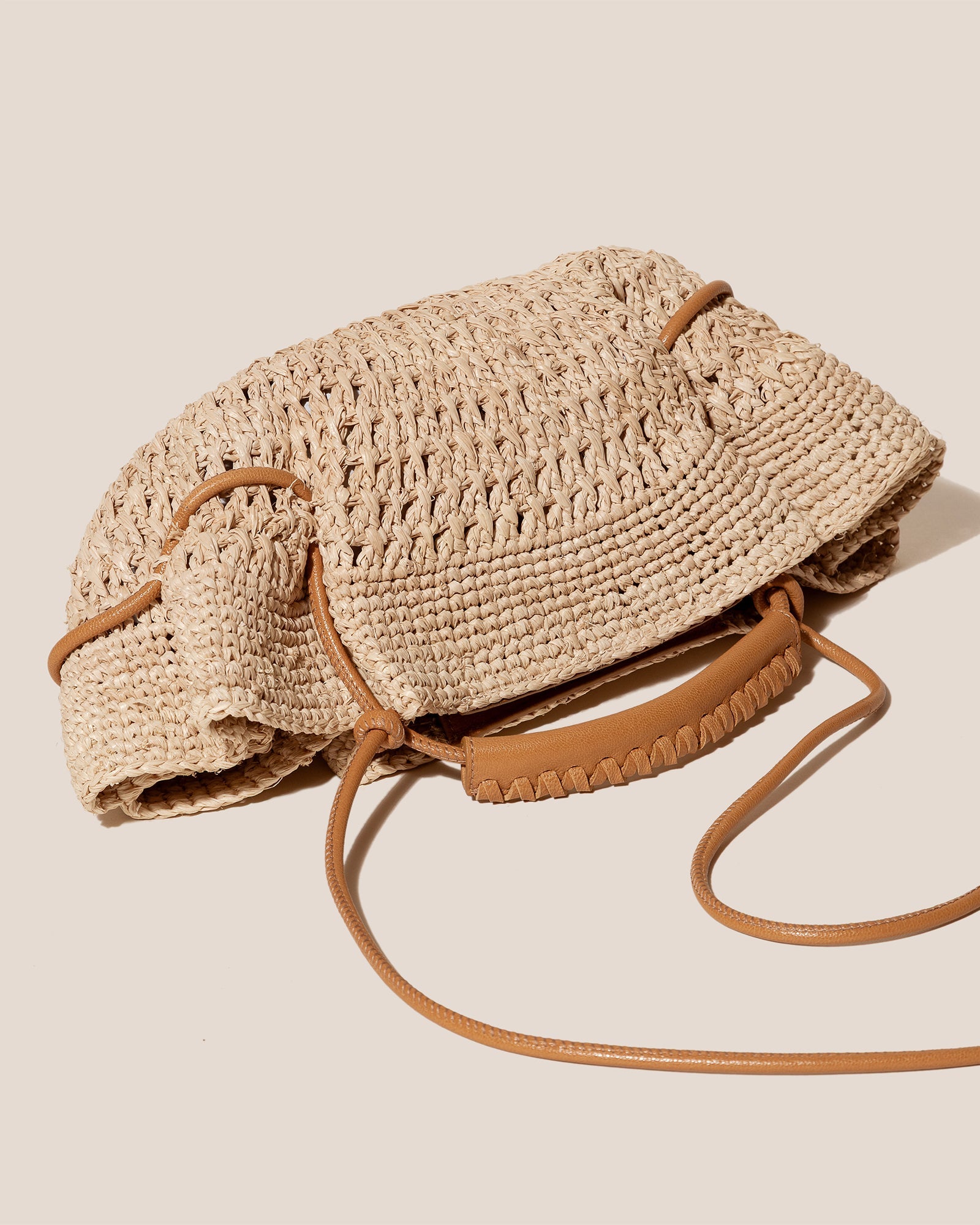 ARTA MINI CROCHET RAFFIA - Pleated Crossbody Bag - Hereu Women