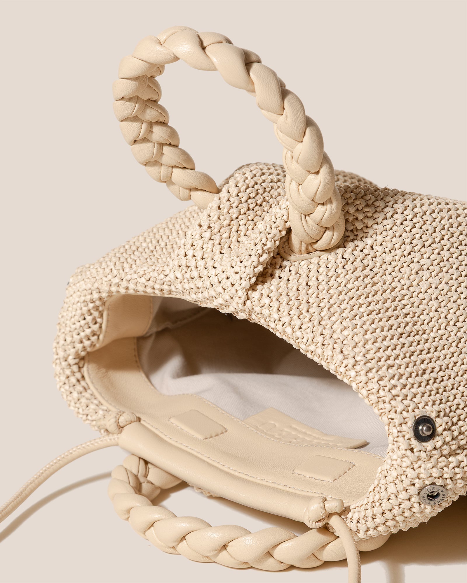 BOMBON M SOFT RAFFIA - Medium Plaited-handle Raffia Handbag - Hereu Women