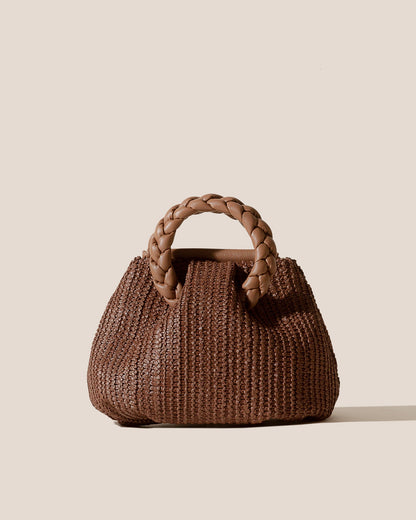 BOMBON M RAFFIA - Medium Plaited-handle Raffia Handbag - Hereu Women