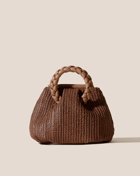 BOMBON M RAFFIA - Medium Plaited-handle Raffia Handbag - Hereu Women