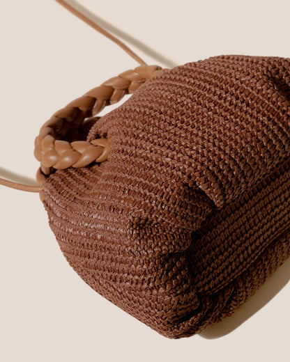 BOMBON M RAFFIA - Medium Plaited-handle Raffia Handbag - Hereu Women
