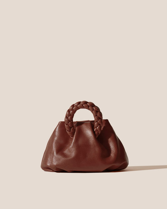 BOMBON SUPPLE SHINY - Plaited-handle Leather Handbag - Hereu Women