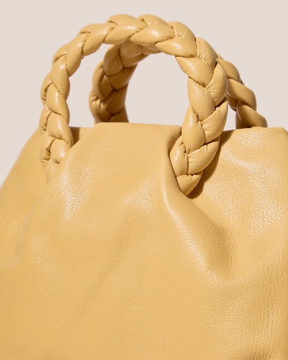 BOMBON M SUPPLE SHINY - Medium Plaited-handle Leather Handbag - Hereu Women
