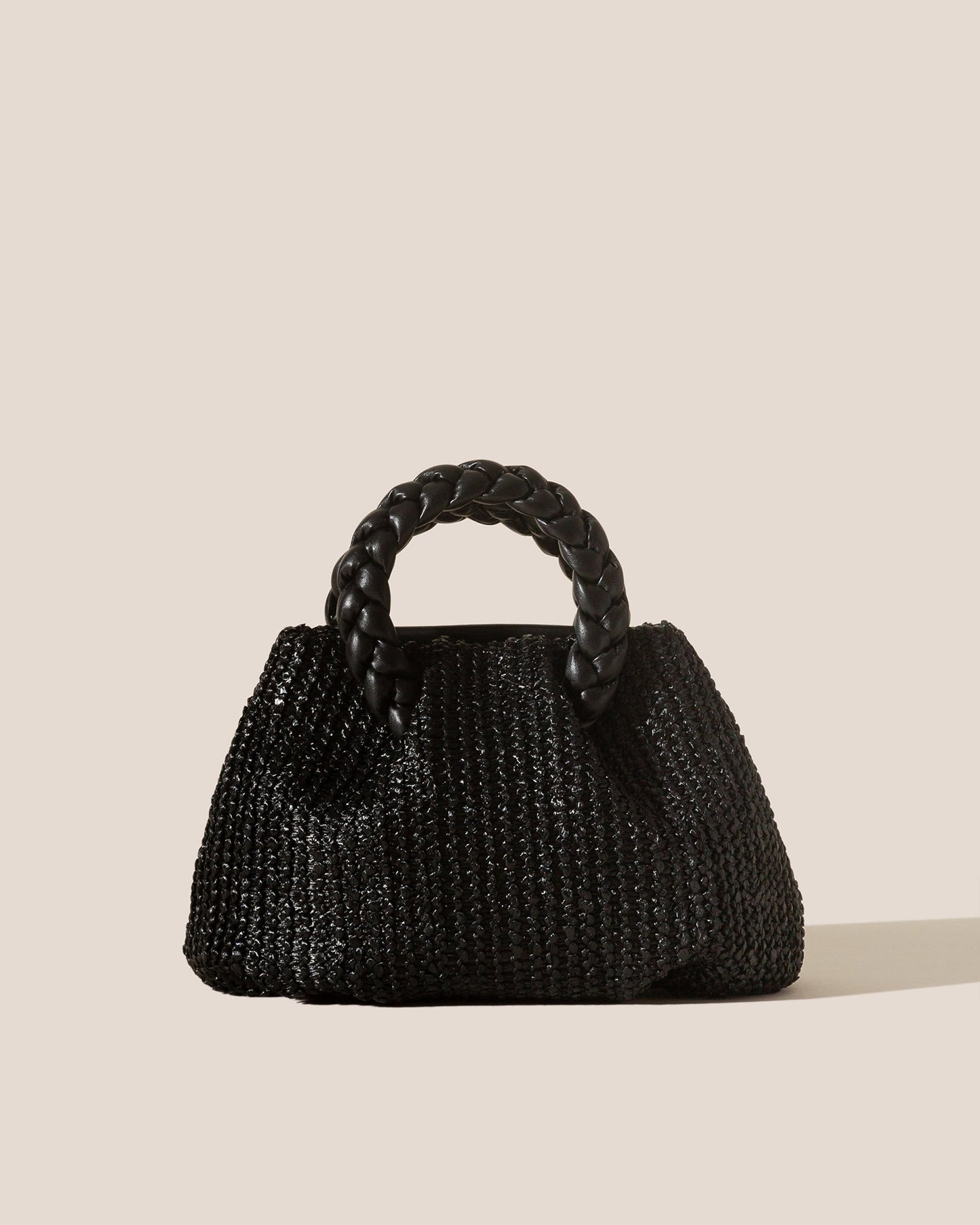 BOMBON M RAFFIA - Medium Plaited-handle Raffia Handbag - Hereu Women