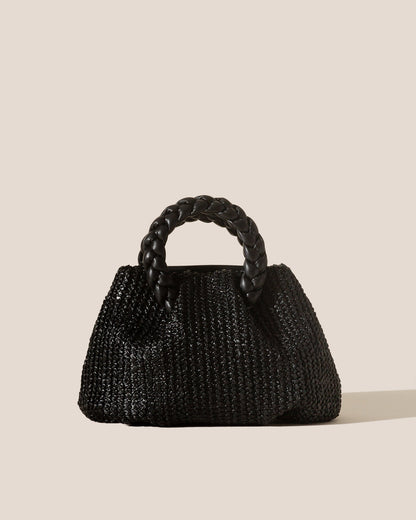BOMBON M RAFFIA - Medium Plaited-handle Raffia Handbag - Hereu Women