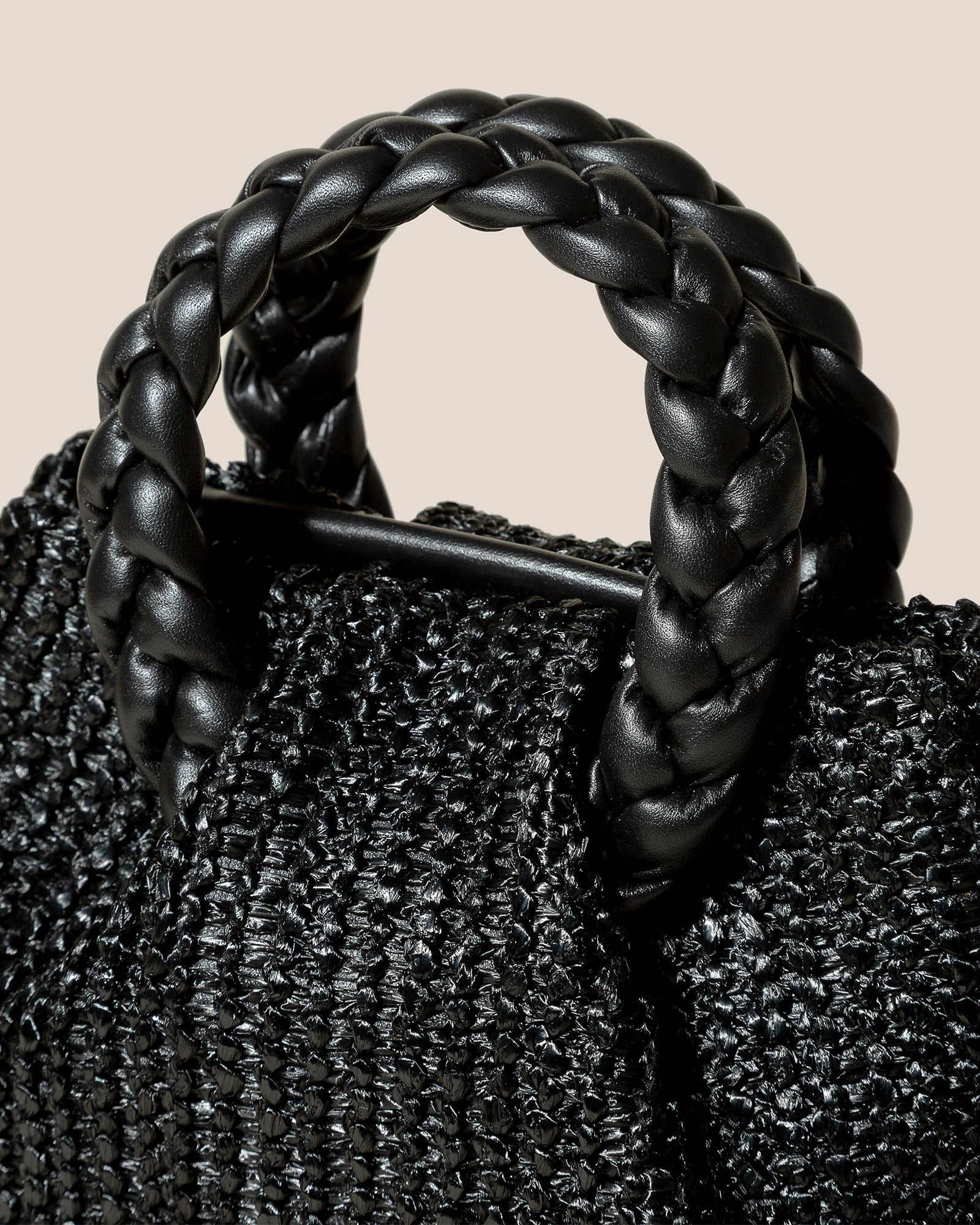 BOMBON M RAFFIA - Medium Plaited-handle Raffia Handbag - Hereu Women