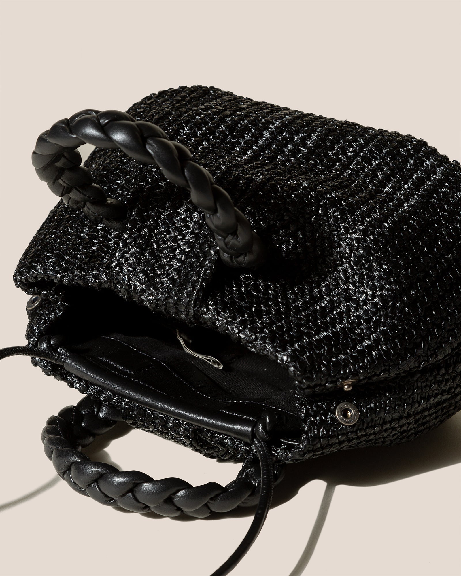 BOMBON M RAFFIA - Medium Plaited-handle Raffia Handbag - Hereu Women