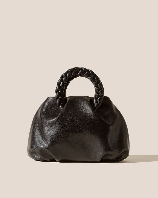 BOMBON M SUPPLE SHINY - Medium Plaited-handle Leather Handbag - Hereu Women