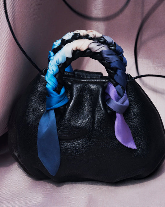 BOMBON FOULARD - Plaited-handle Leather Handbag - Hereu Women