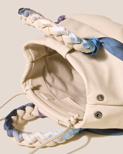 BOMBON M FOULARD - Medium Plaited-handle Leather Handbag - Hereu Women