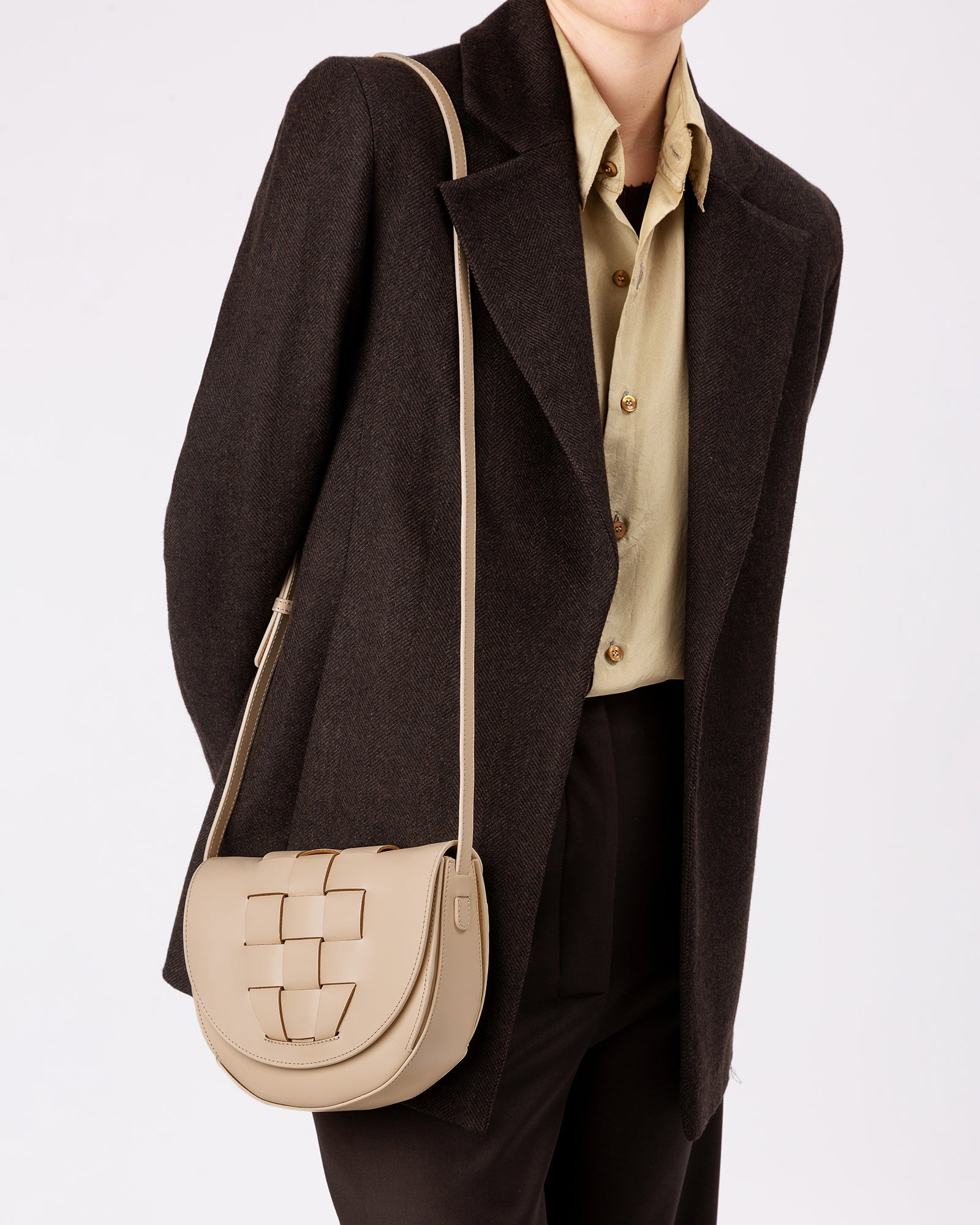 SINIA - Satchel Interwoven Front Detail Bag - Hereu Women|Men