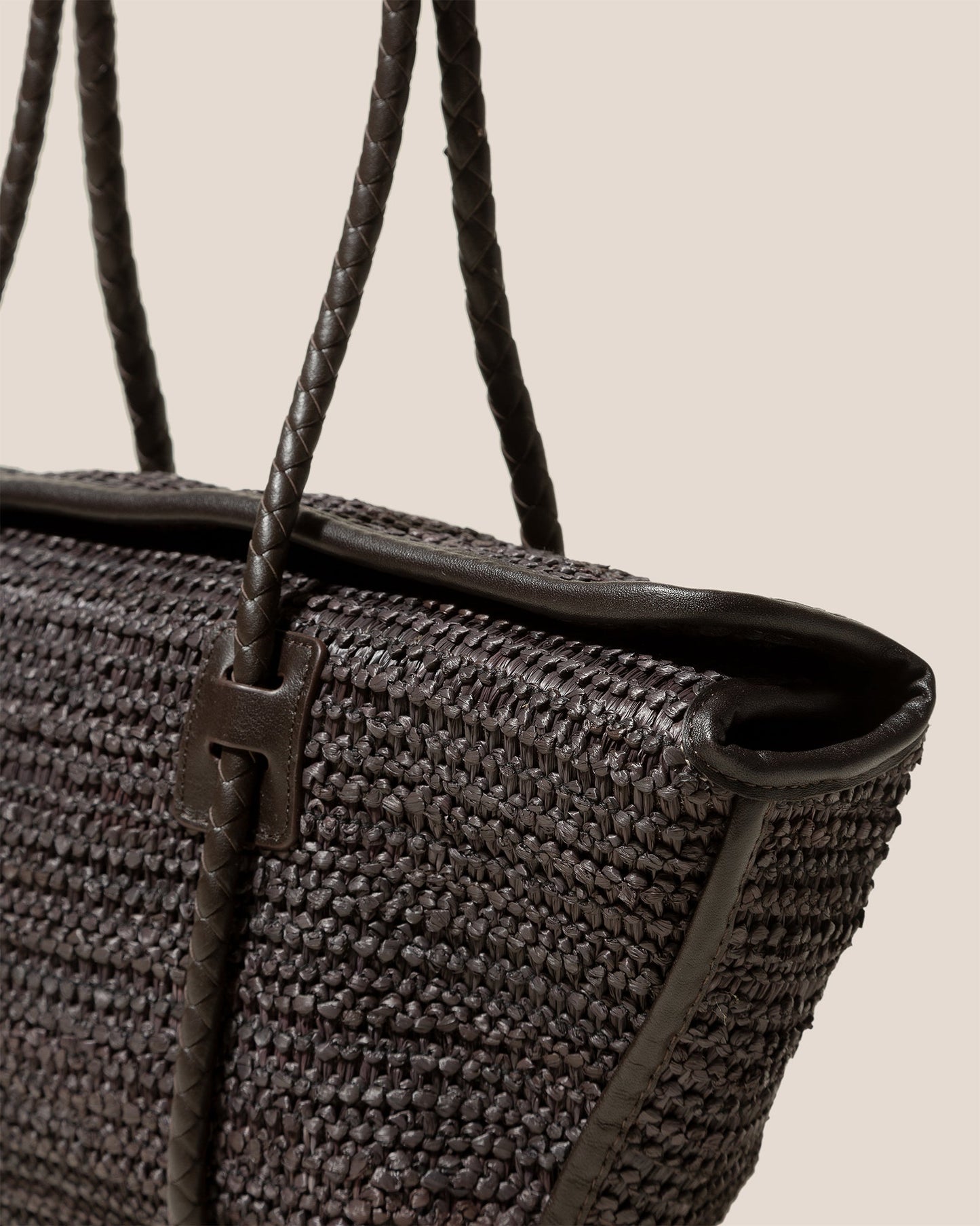 FORNA RAFFIA - Leather Framed Shoulder Bag - Hereu Women