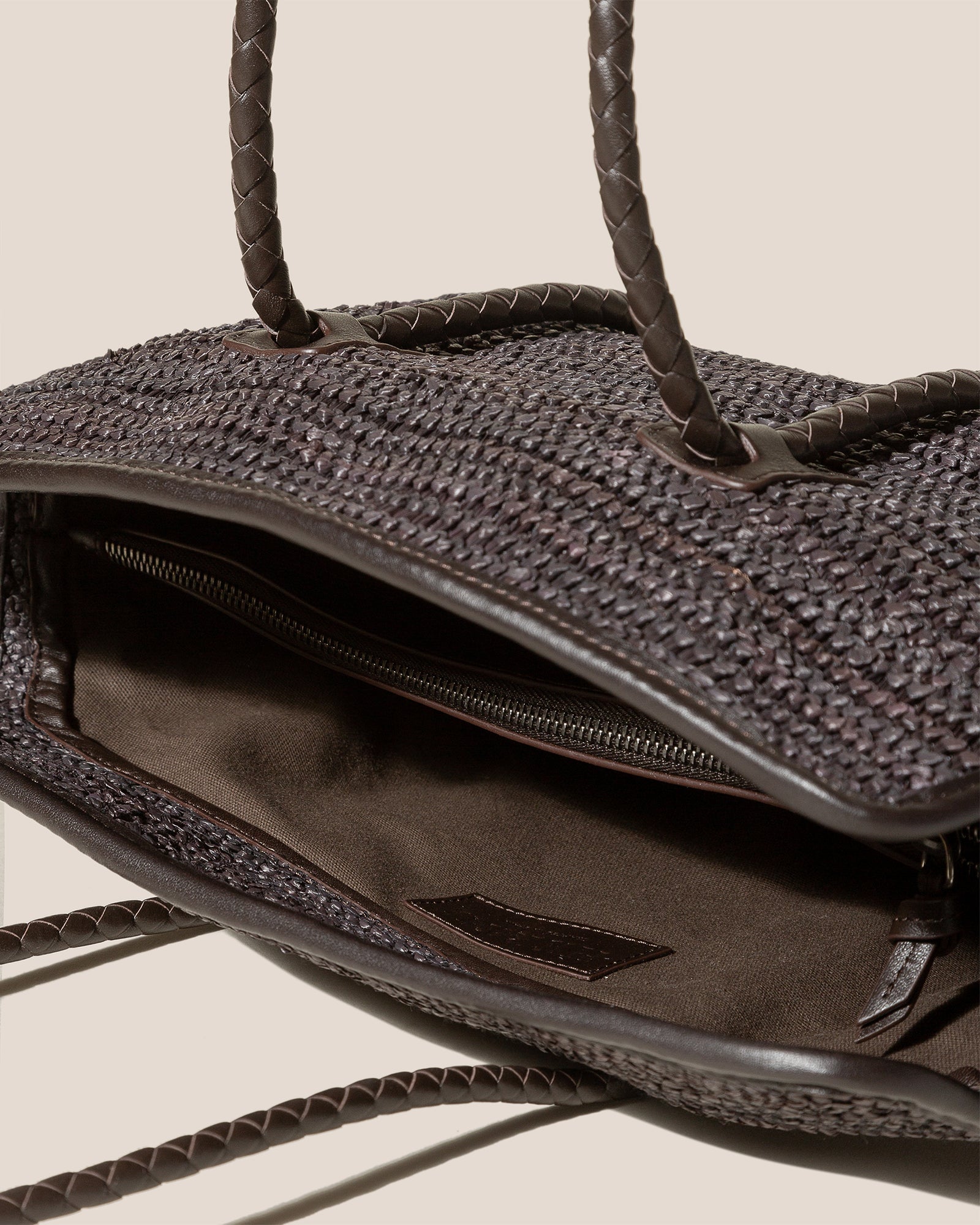 FORNA RAFFIA - Leather Framed Shoulder Bag - Hereu Women