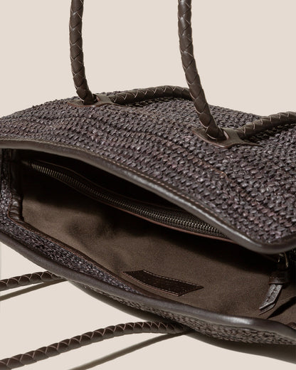 FORNA RAFFIA - Leather Framed Shoulder Bag - Hereu Women
