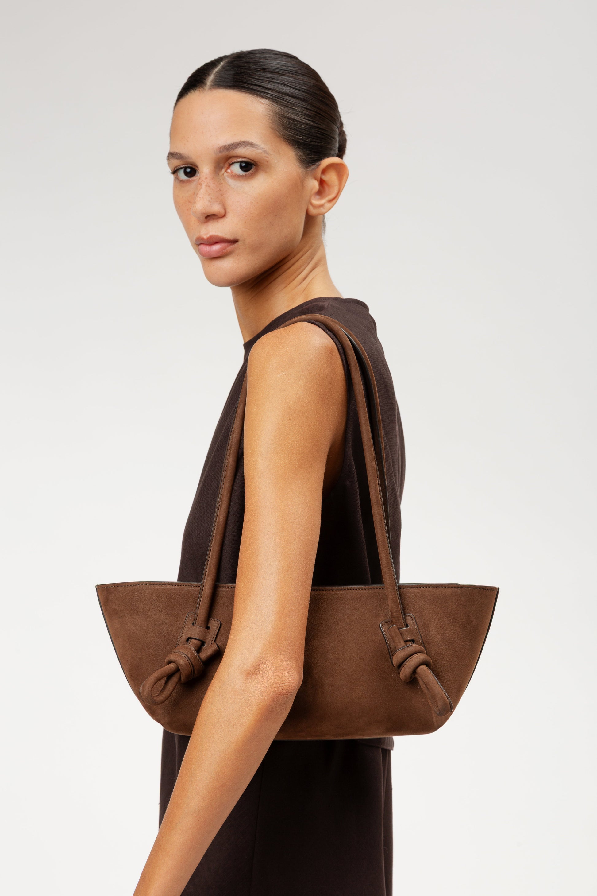 FLECA NUBUCK - Knotted-handle Shoulder Bag - Hereu Women