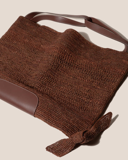 CADOR - Slouchy Crocheted Raffia Shoulder Bag - Hereu Women