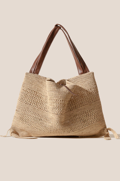 CADOR - Slouchy Crocheted Raffia Crocheted Shoulder Bag - Hereu Women