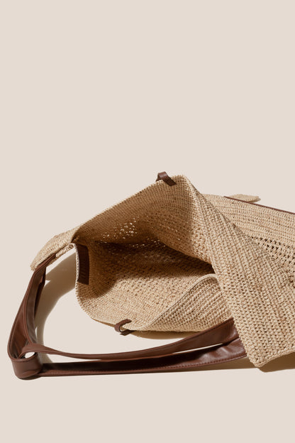 CADOR - Slouchy Crocheted Raffia Crocheted Shoulder Bag - Hereu Women