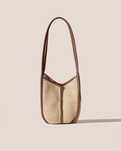 CALELLA BUCKET SOFT RAFFIA - Leather-trimmed Shoulder Bag - Hereu Women