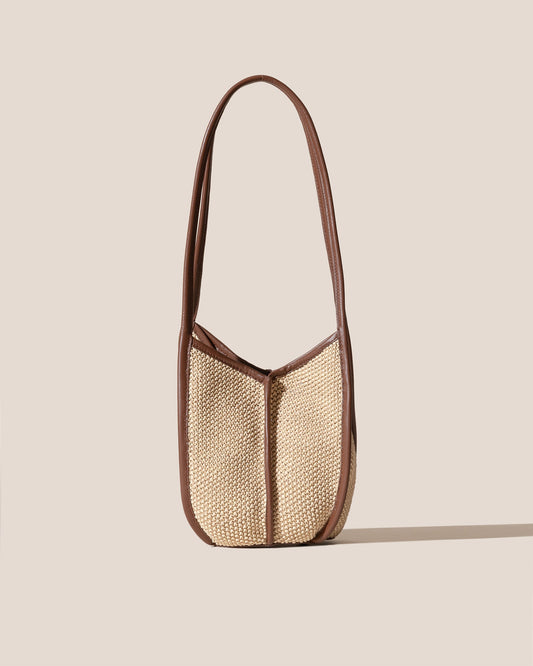 CALELLA BUCKET SOFT RAFFIA - Leather-trimmed Shoulder Bag - Hereu Women