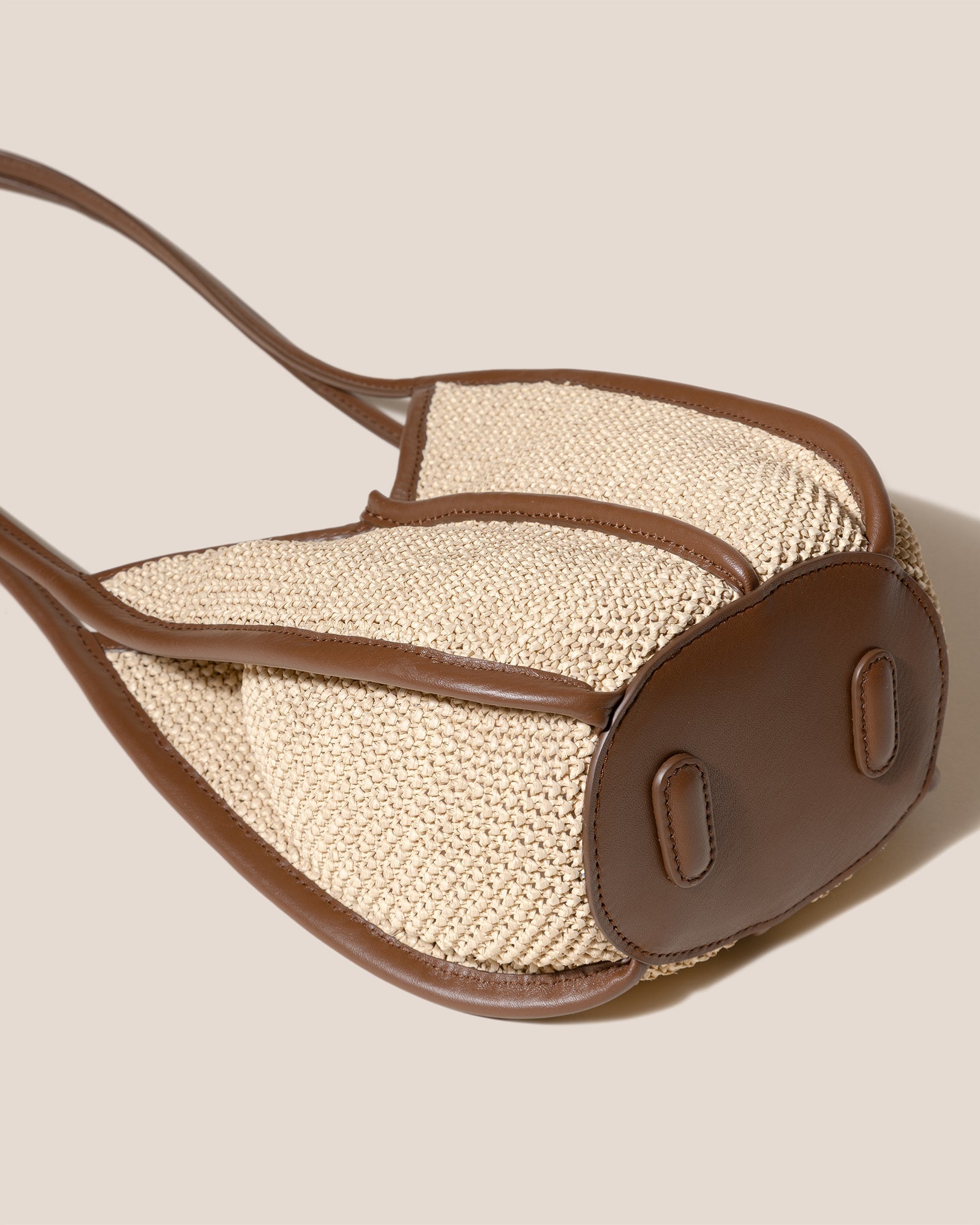 CALELLA BUCKET SOFT RAFFIA - Leather-trimmed Shoulder Bag - Hereu Women
