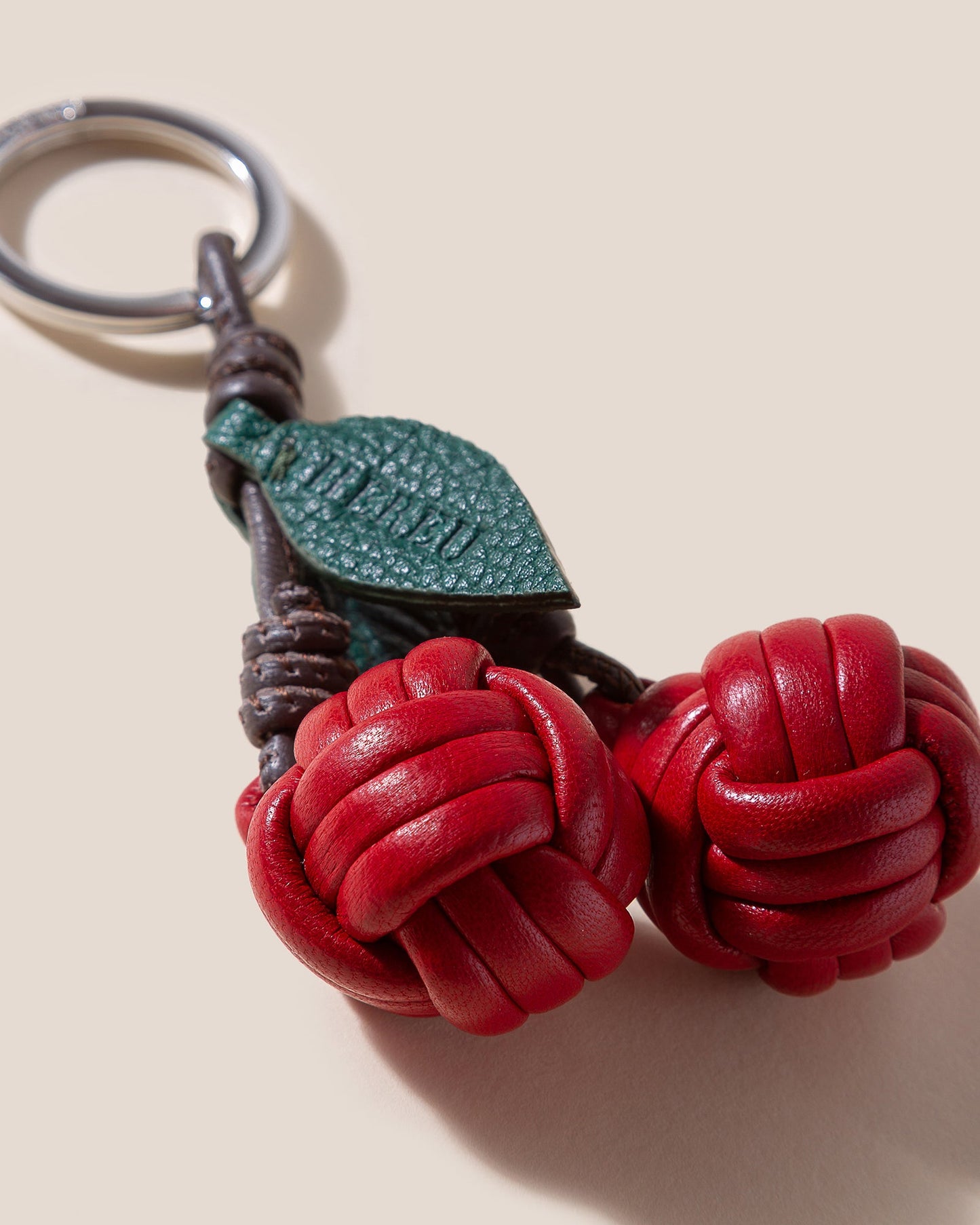 CIRERES - Hand-Knotted Cherries Leather Key Holder - Hereu Women