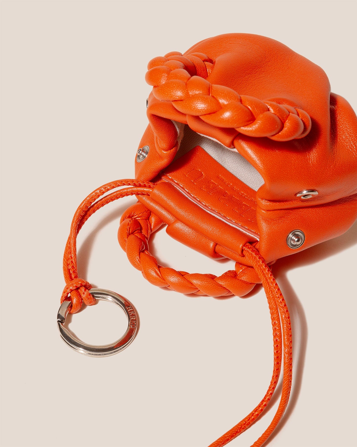 BOMBON MINI PURSE - Plaited-Handle Leather Keychain Purse - Hereu Women