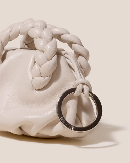 BOMBON MINI PURSE - Plaited-Handle Leather Keychain Purse - Hereu Women