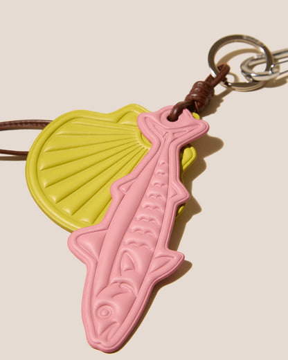 LAMAR KEYCHAIN - Embossed Leather Keychain - Hereu Women
