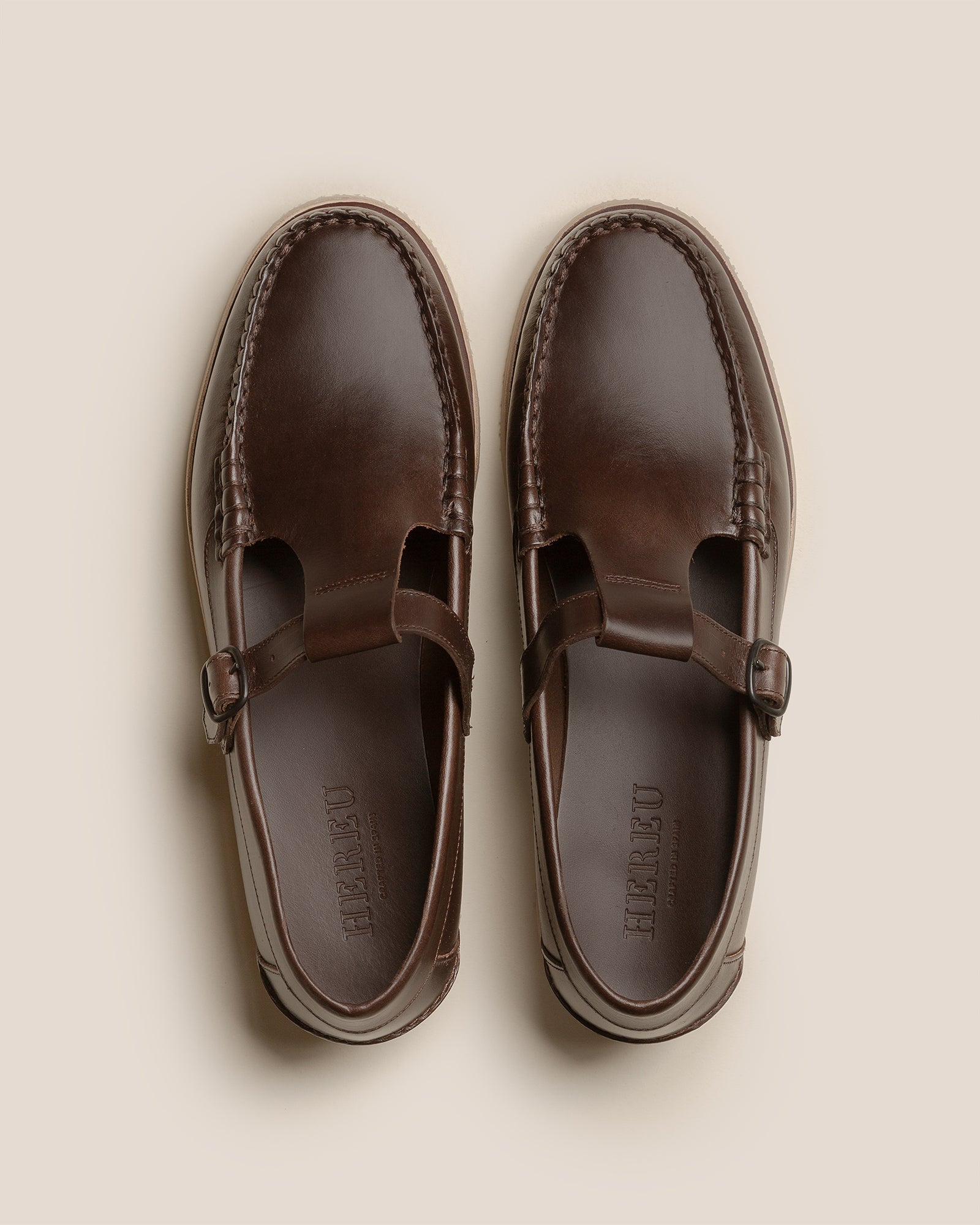 ALBER RUBBER VEG TAN - T-bar Loafer - Hereu Men