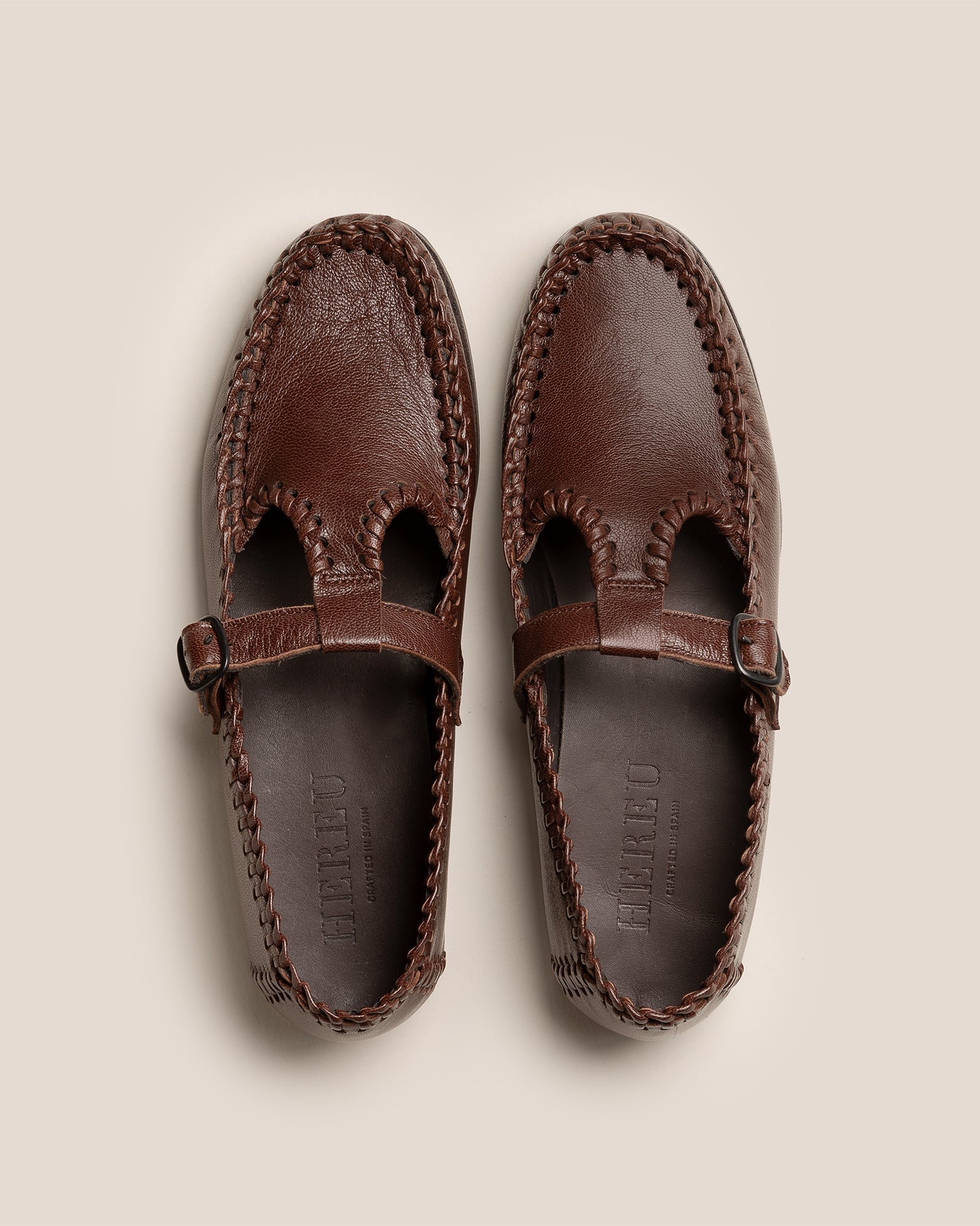 ALCOVER SUPPLE SHINY - Braided Seams T-bar Loafer - Hereu Men