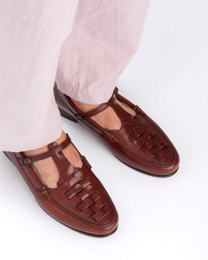 MAQUEDA - Interwoven T-Bar Loafer - Hereu Men