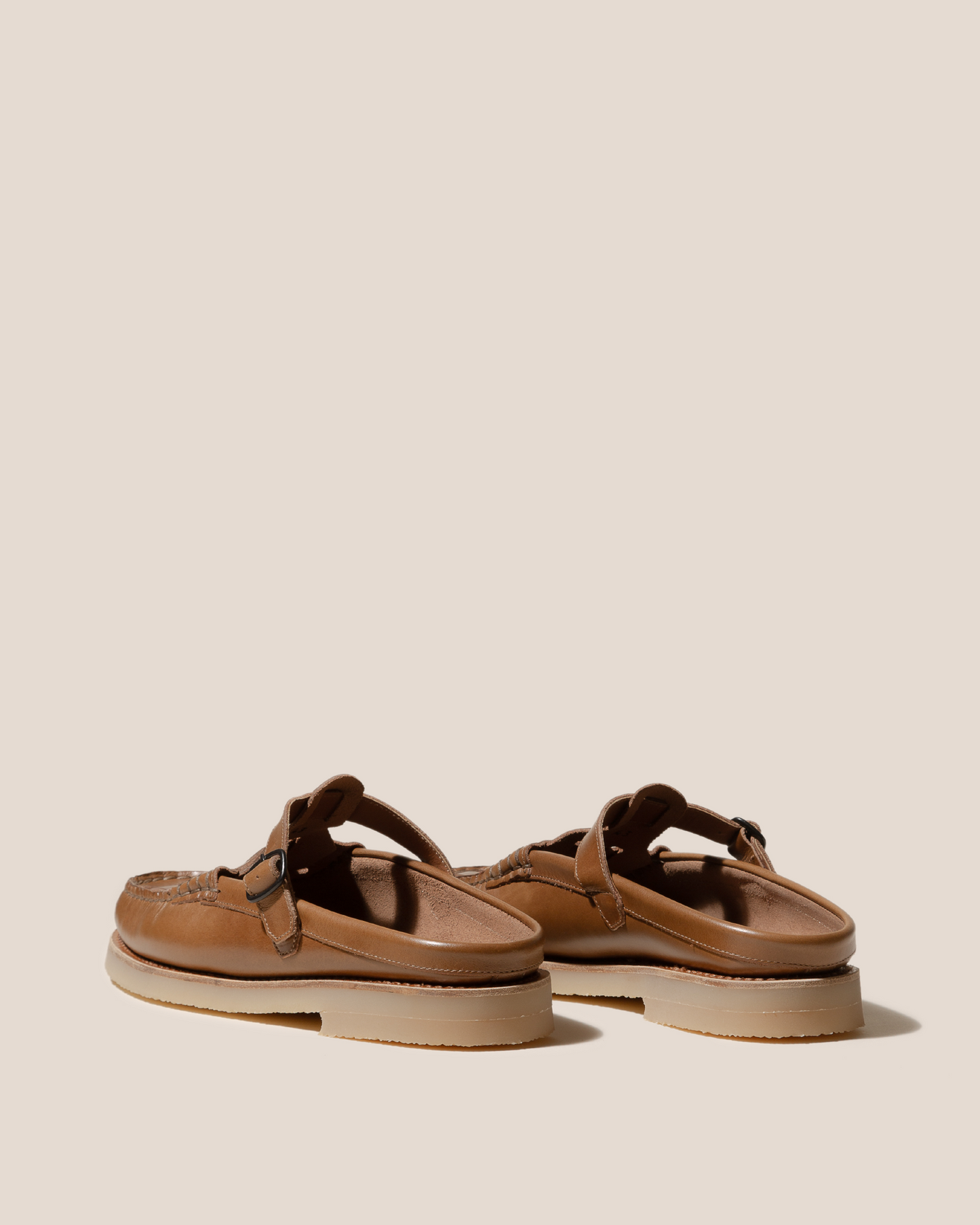 FERRIOL MULE RUBBER VEG TAN - Woven T-bar Mule Loafer - Hereu Men