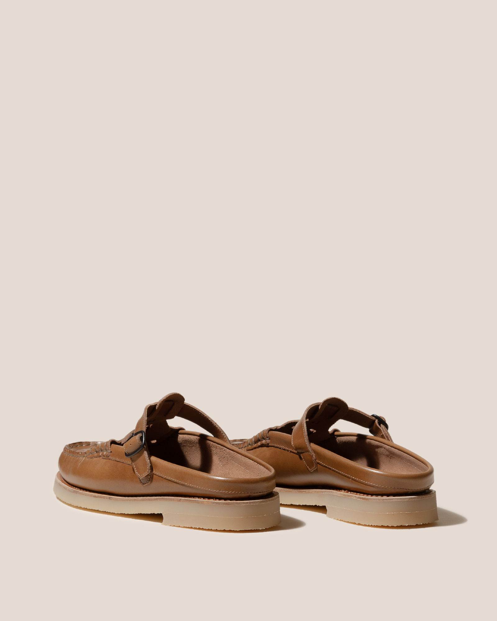 FERRIOL MULE RUBBER VEG TAN - Woven T-bar Mule Loafer - Hereu Men