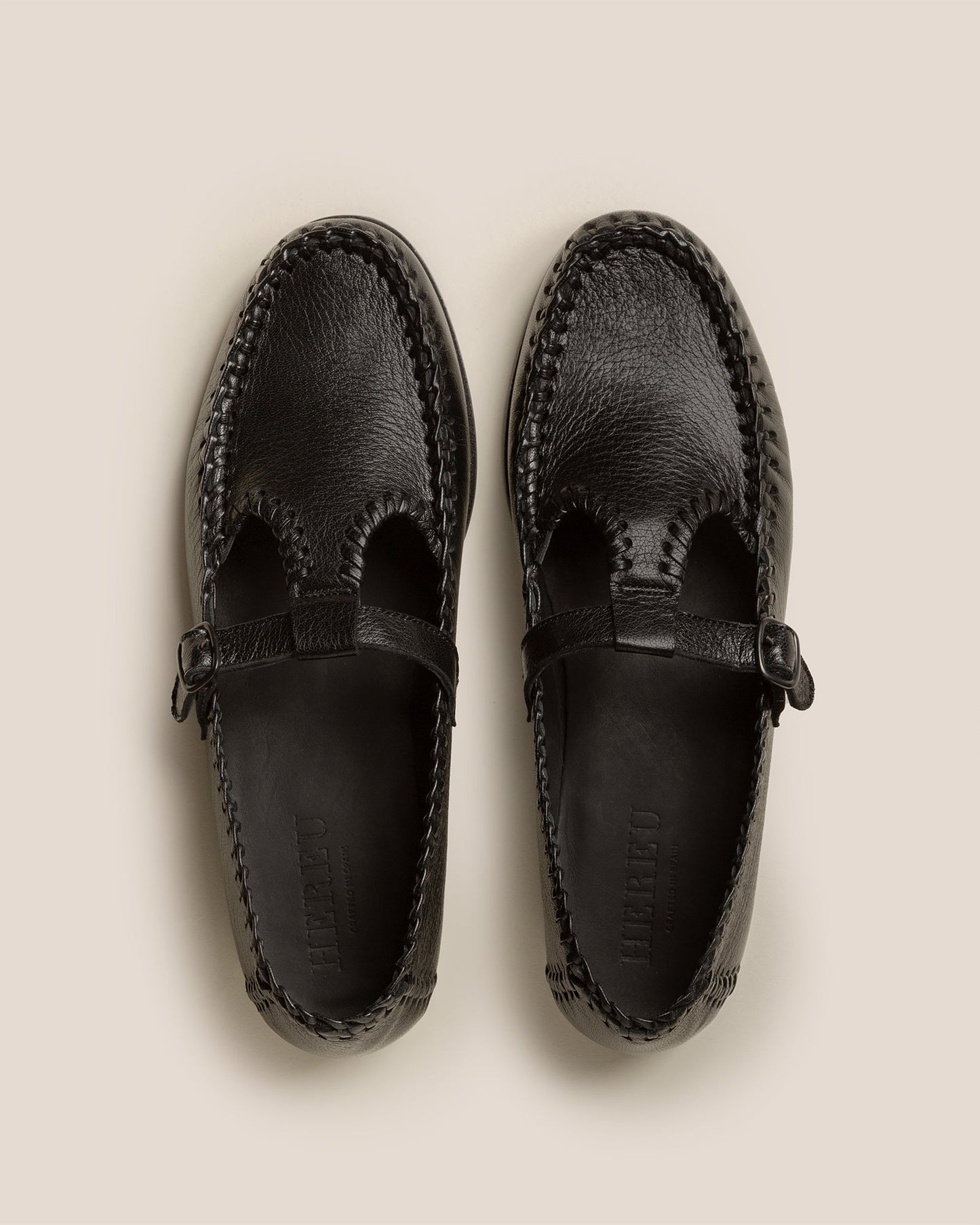 ALCOVER SUPPLE SHINY - Braided Seams T-bar Loafer - Hereu Men