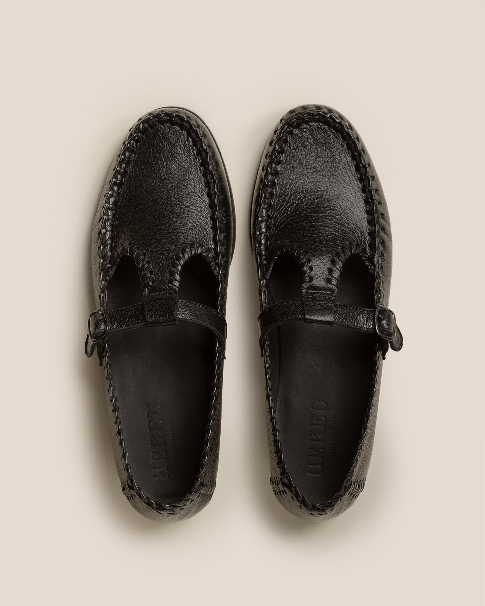 ALCOVER SUPPLE SHINY - Braided Seams T-bar Loafer - Hereu Men