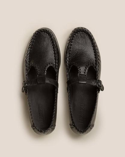ALCOVER SUPPLE SHINY - Braided Seams T-bar Loafer - Hereu Men