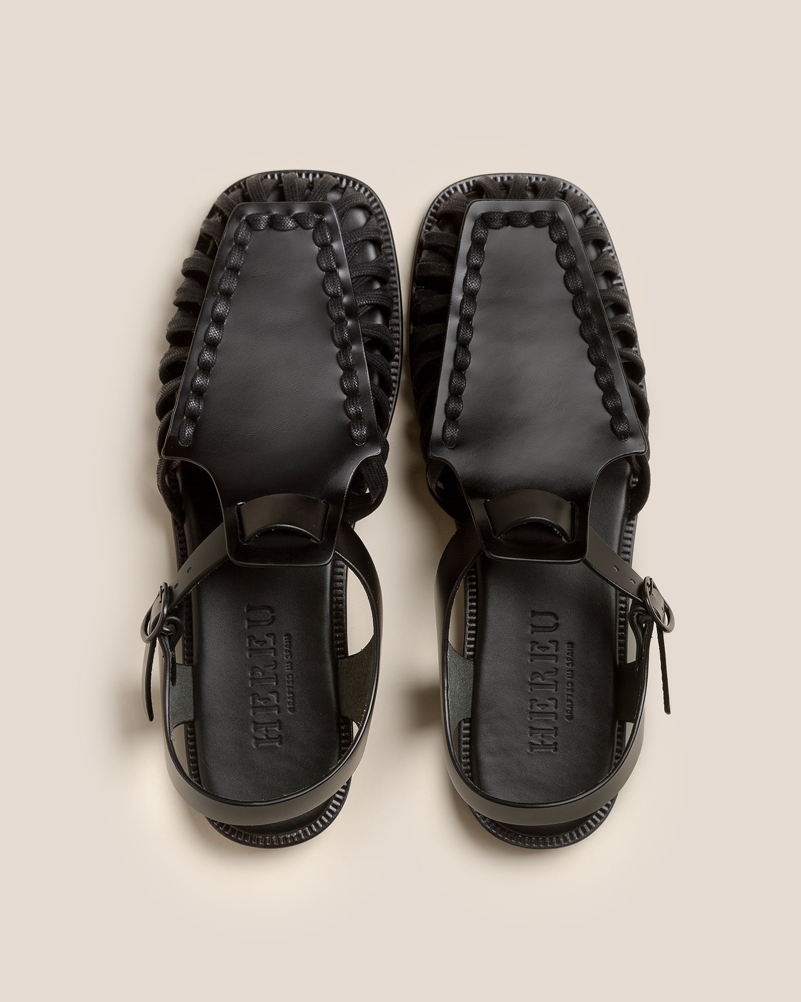 ALARO - Square-Toe T-bar Sandal - Hereu Men